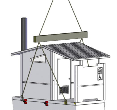Vault Concrete Toilet Installation Rigging